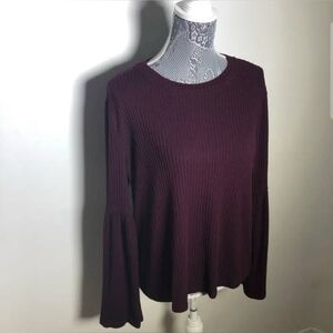 Allison Joy Plum Bell Sleeve Sweater